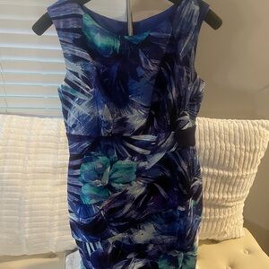 Connected Apparel Blue Sheath Midi Dress